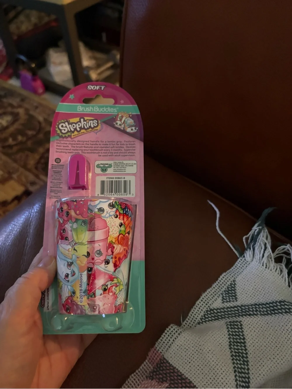 Shopkins Pink and Yellow Kids Toothbrush Set NWT